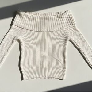 Madden Girl Off-Shoulder Cream Sweater